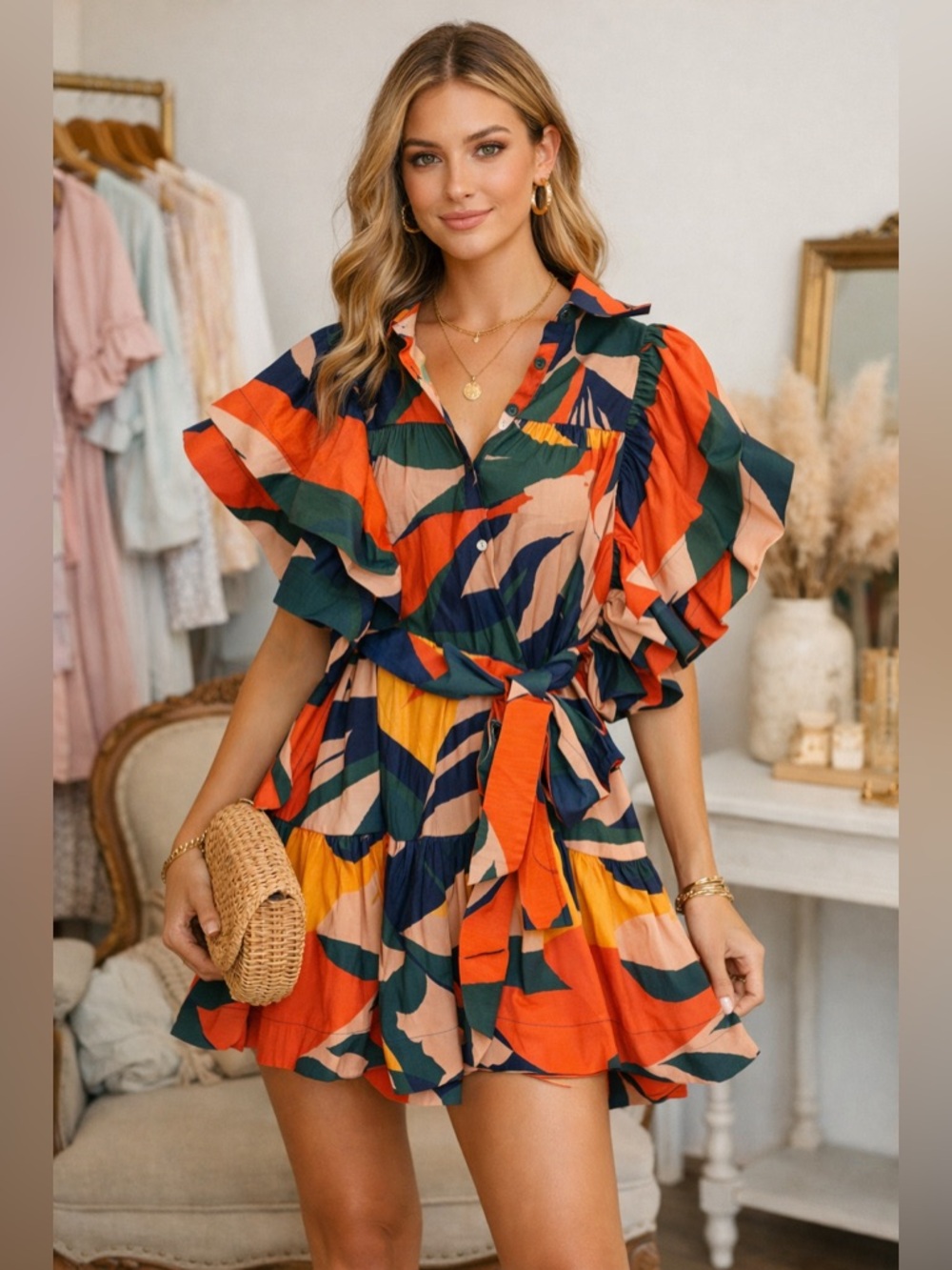 Love Highlight boutique multicolor mini dress size small